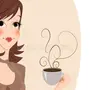 Девушка с кофе рисунок