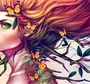 Девушка с цветами на голове рисунок