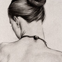 Девушка со спины рисунок