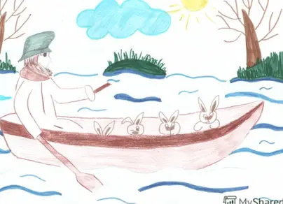 Рисунок дед мазай и зайцы