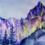 Горы Рисунок Красками