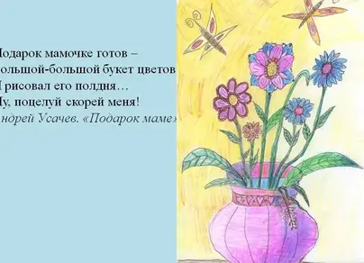 Рисунок букет цветов для мамы