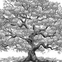 Дерево черно белое рисунок