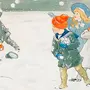 Рисунок игра в снежки