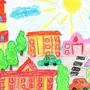 Детский рисунок город