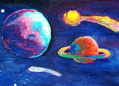 Детский рисунок космос