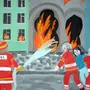 Детские рисунки про пожарных