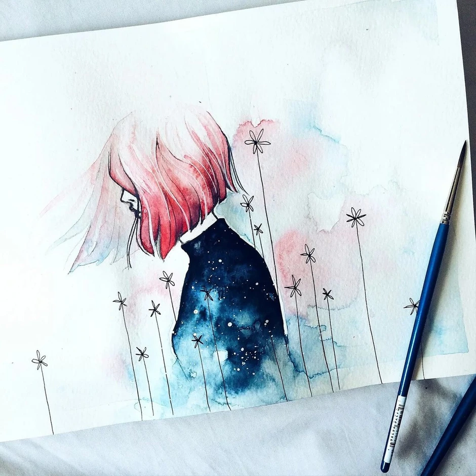 Рисунки акварелью