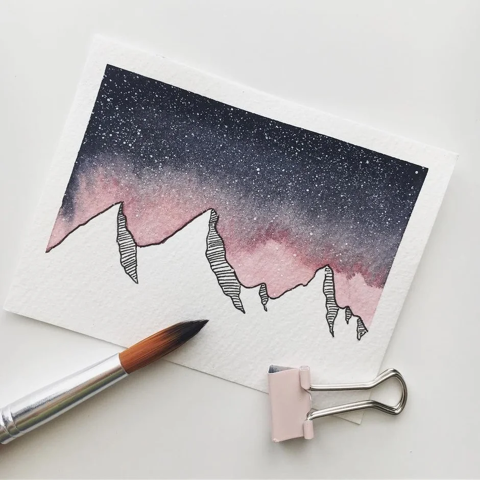 Космос идеи для рисунка акварелью
