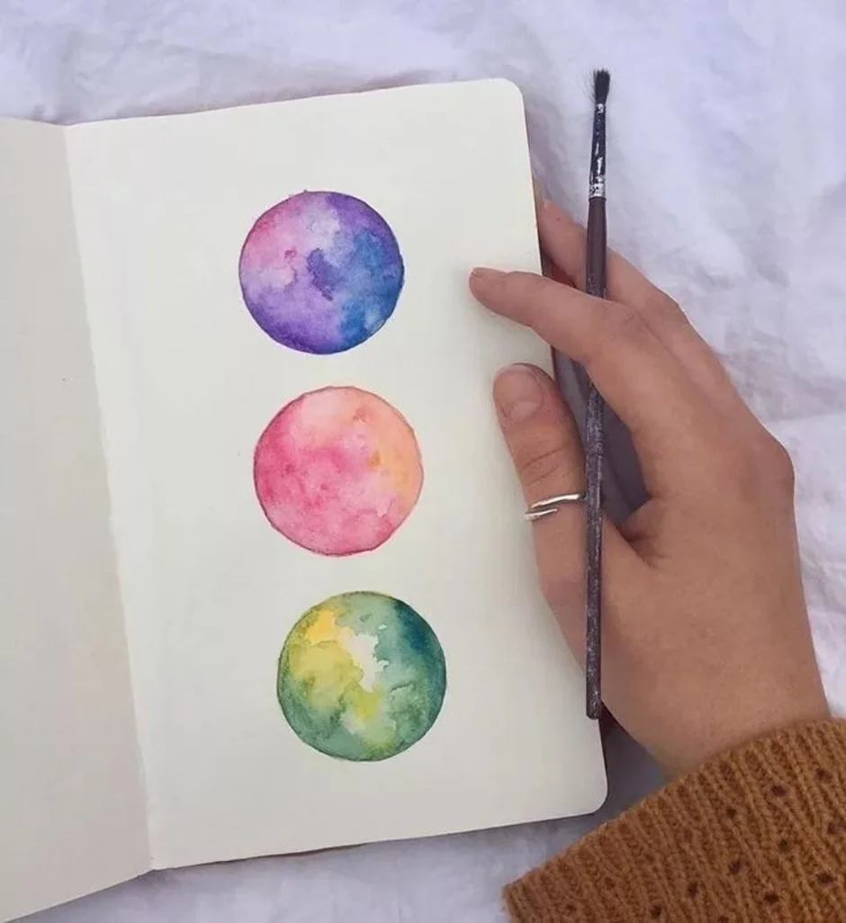 Космос акварелью открытка