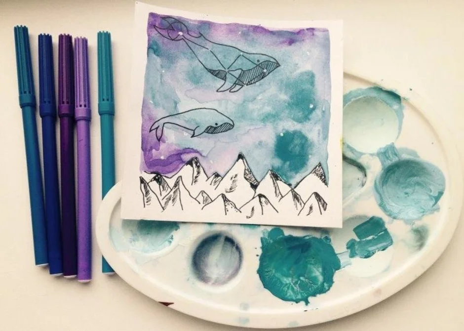 Рисунки акварелью