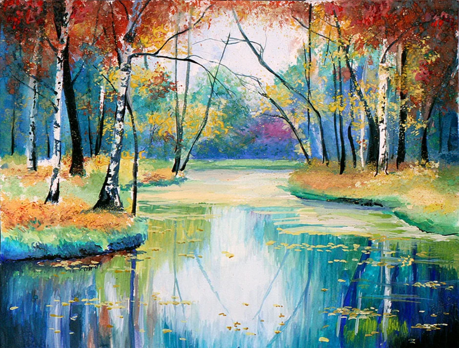 Пейзажи красками