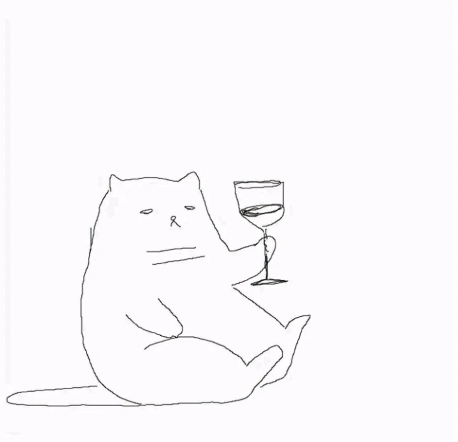 Кот с вином