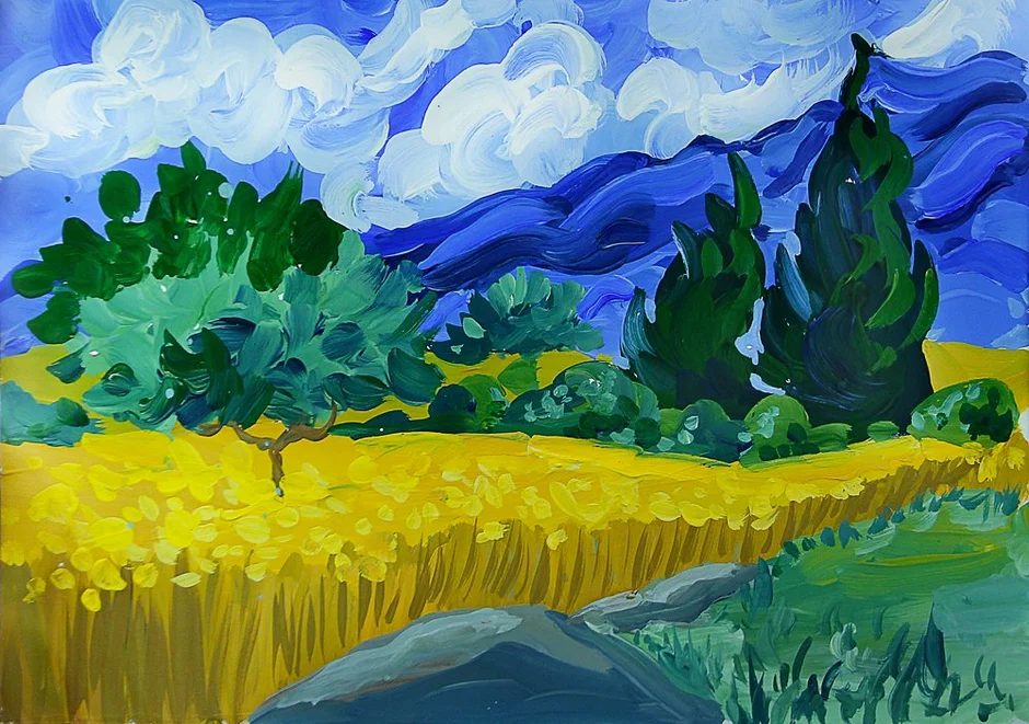 Пшеничное поле с кипарисами», 1889