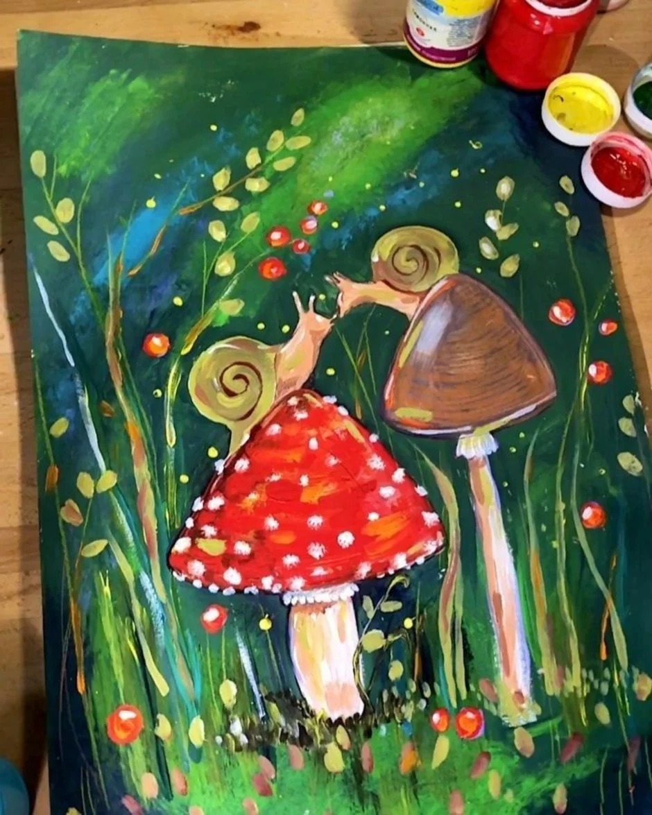 Детские рисунки гуашью