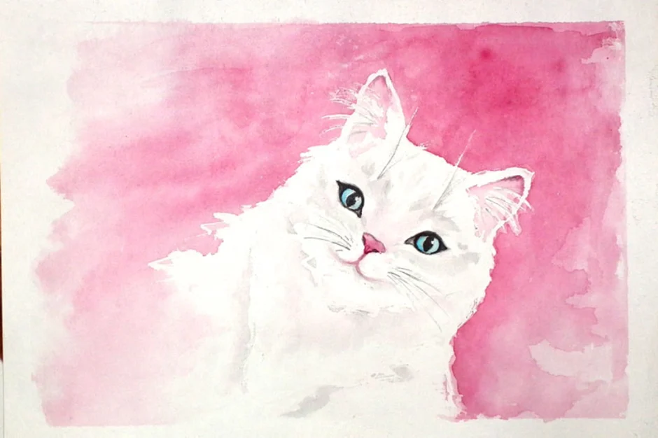 Кот гуашью